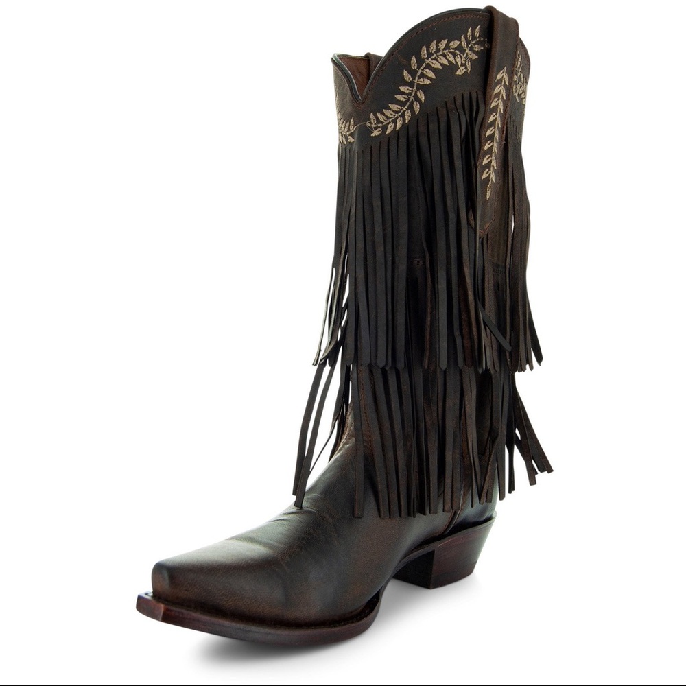 Santa Fe Two Layer Fringe Cowgirl Boots - Picture 6 of 10